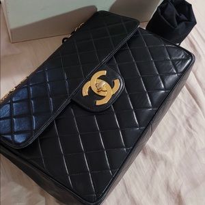 Chanel Vintage  Jumbo Classic Flap XXL CC Logo
